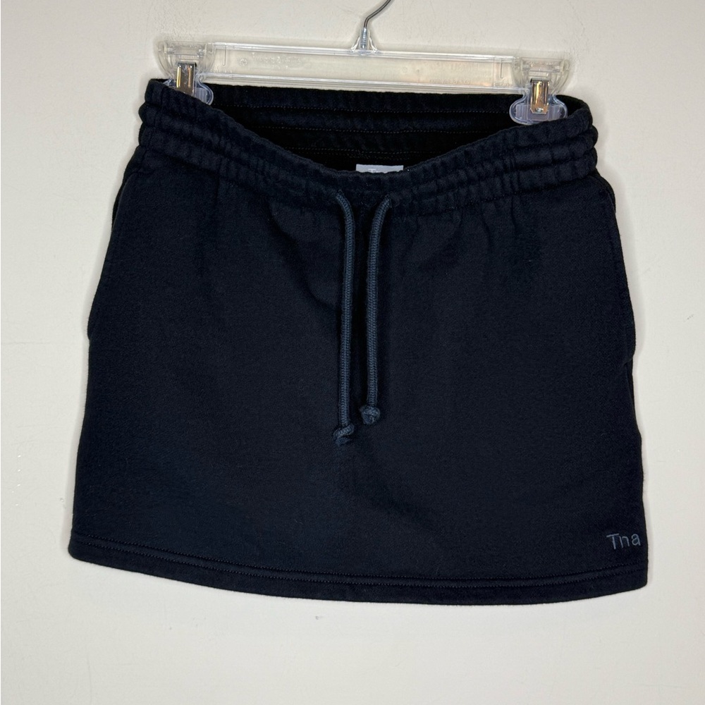 TNA cozy boyfriend  Black fleece Mini Skirt